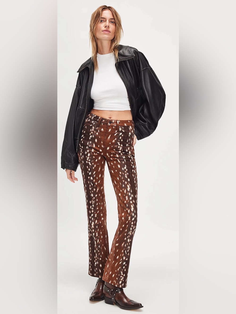 Wrangler Doe/Fawn Print Straight Leg Jeans (SOLD OUT ON FREE PEOPLE/NORDSTROM)